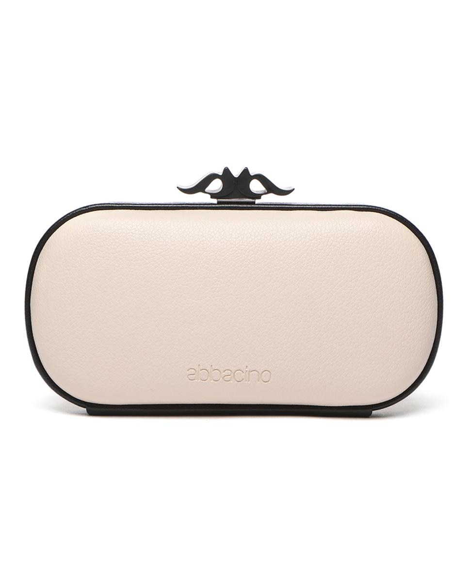 Imagen 0 de Clutch de fiesta en beige con boquilla de logo