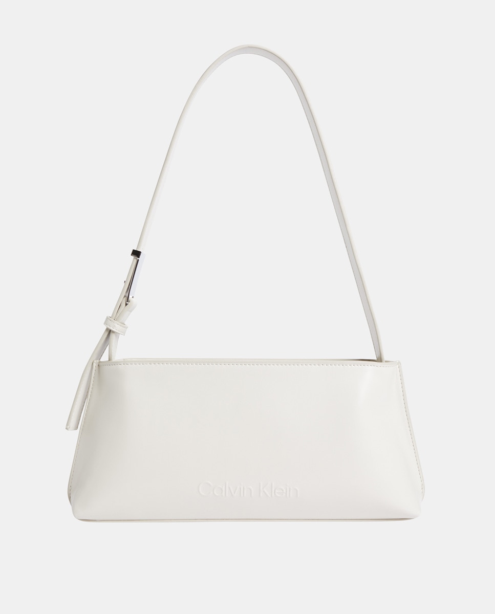 Imagen 0 de Bolso de hombro tipo baguette con logo en el frontal