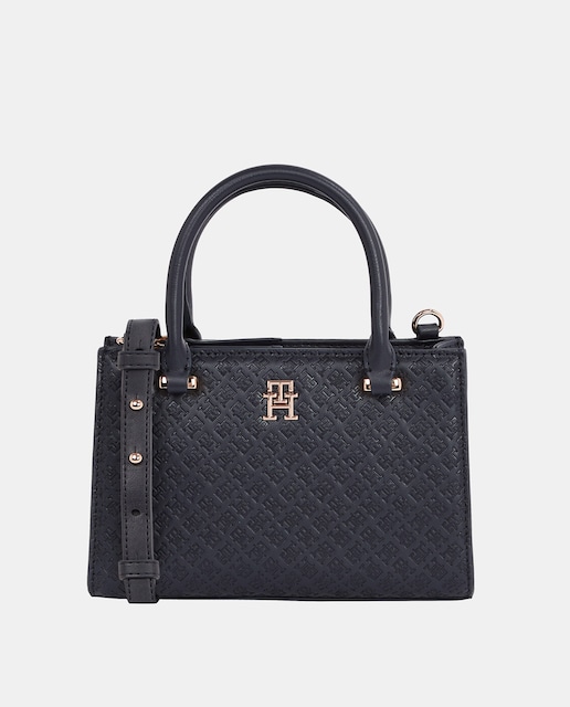 Imagen 0 de Bolso estilo mini tote de mujer en color azul marino y estampado monogram
