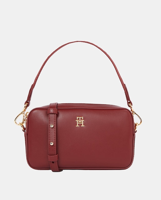 Imagen 0 de Bolso bandolera de mujer en color granate con asa