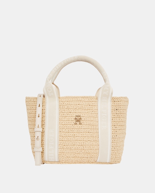 Imagen 0 de Bolso estilo mini tote en rafia