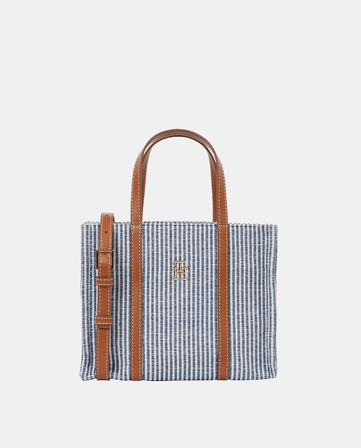 Imagen 0 de Bolso estilo mini tote con rayas