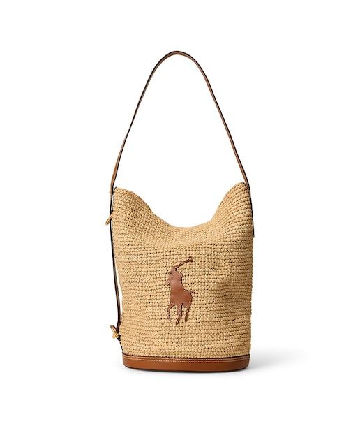 Imagen 0 de Bolso de hombro de rafia con el caballo marca de la casa