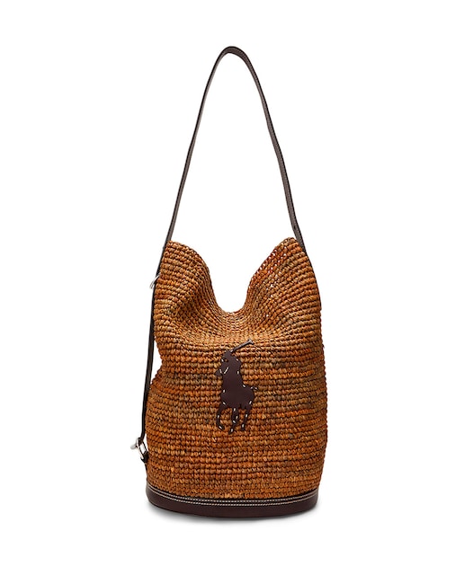 Imagen 0 de Bolso de hombro de rafia con el caballo marca de la casa