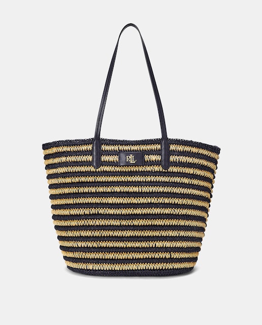 Imagen 0 de Bolso tote de mujer Brie grande de rafia a rayas.