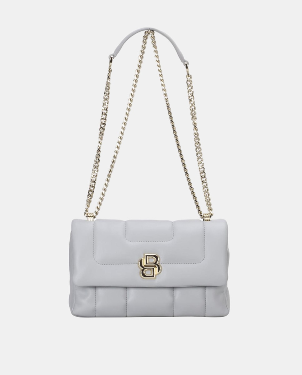 Imagen 0 de Bolso de hombro formato baguette,color gris perla