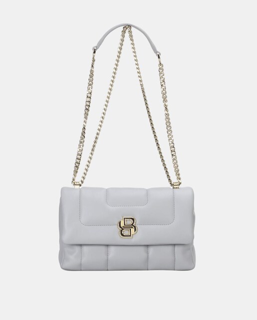Imagen 0 de Bolso de hombro formato baguette,color gris perla
