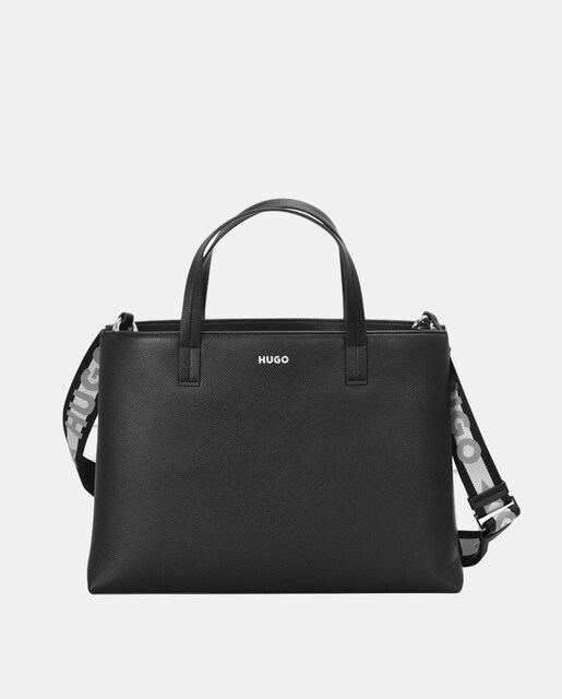 Imagen 0 de Shopper en tono natural con doble asa a contraste