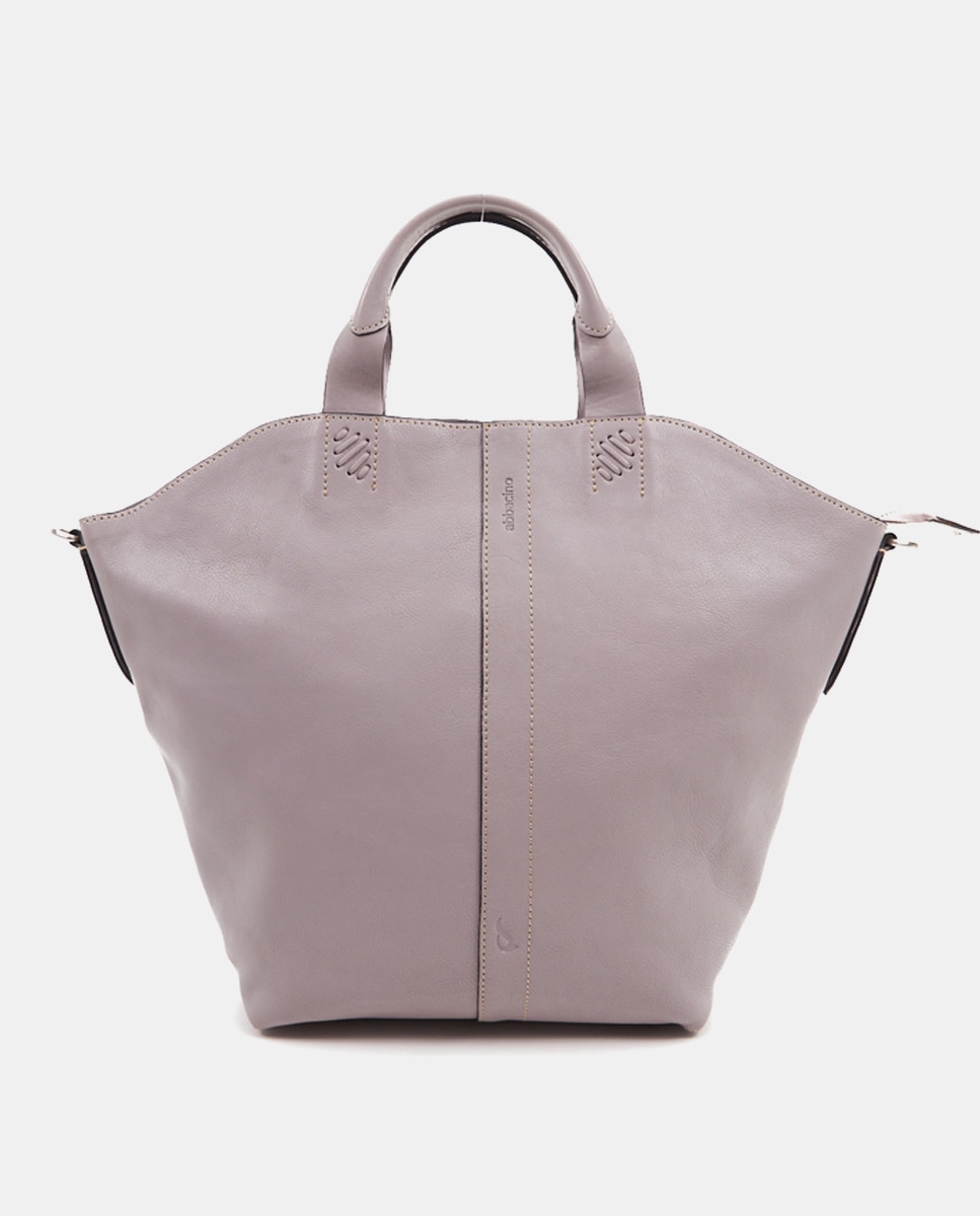 Imagen 0 de Bolso de mano tipo shopper de piel malva