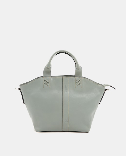 Imagen 0 de Bolso de mano tipo shopper de piel verde