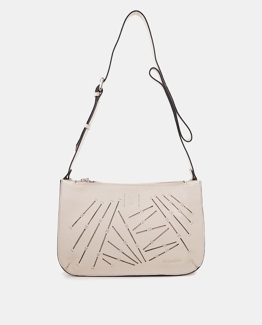 Imagen 0 de Bandolera grande de piel troquela a en beige