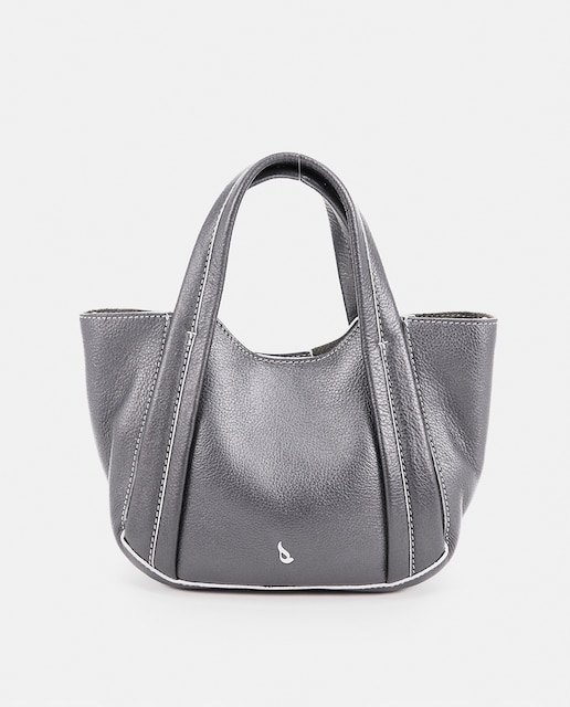 Imagen 0 de Bolso de mano pequeño de piel en gris
