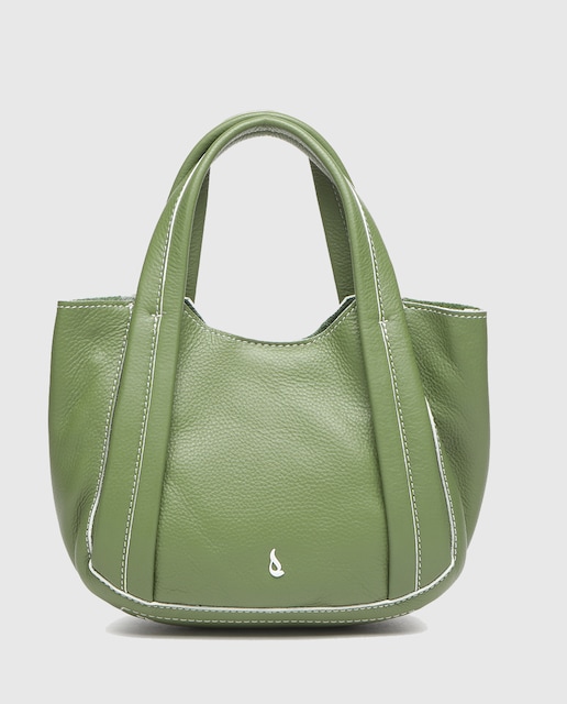 Imagen 0 de Bolso de mano pequeño de piel en verde