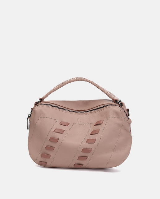 Imagen 0 de Bandolera Oceans Diary con detalles pasados en piel rosa