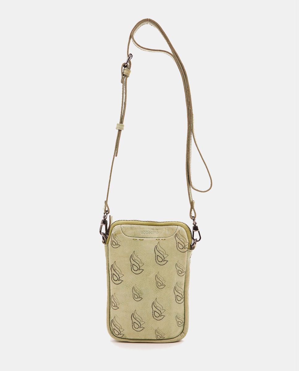 Imagen 0 de Bolso para móvil de piel troquelada verde