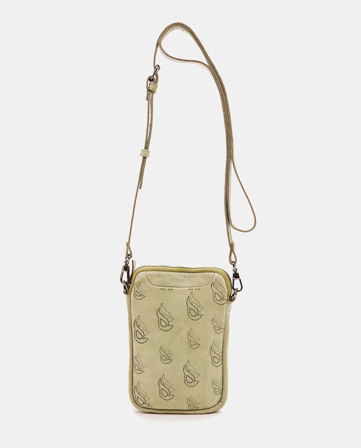 Imagen 0 de Bolso para móvil de piel troquelada verde
