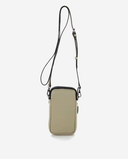 Imagen 0 de Bolso para móvil de piel en verde con asa regulable
