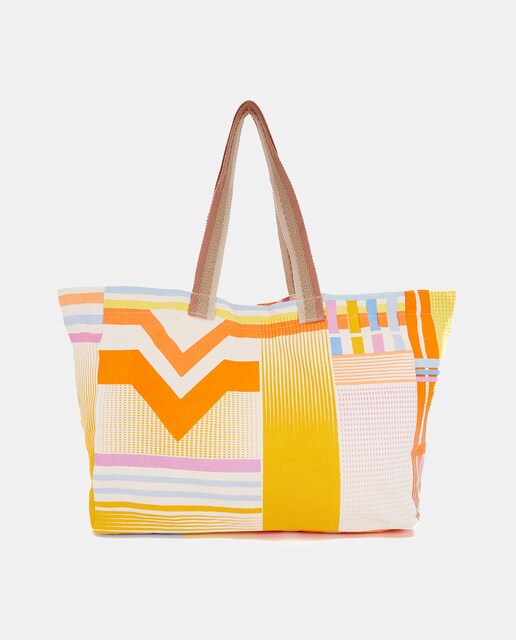 Imagen 0 de Bolsa de playa con estampado geométrico