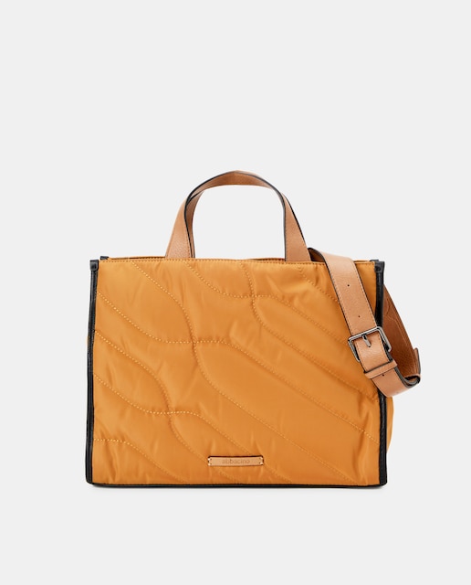 Imagen 0 de Bolso shopper acolchado de materiales reciclados en amarillo