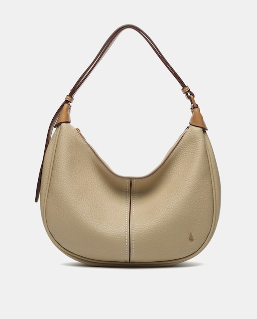 Imagen 0 de Bolso de hombro pequeño Oceans Diary en materiales reciclados camel