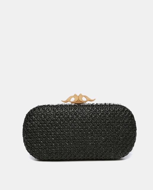 Imagen 0 de Bolso de fiesta de rafia negro