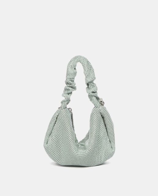 Imagen 0 de Bolso de mano de malla metálica en verde