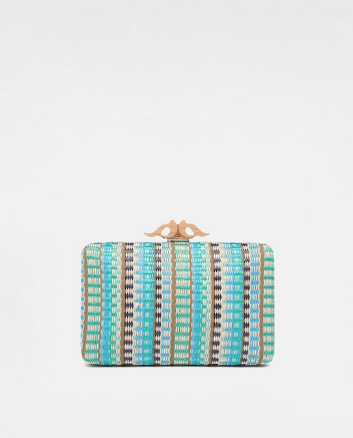Imagen 0 de Clutch de fiesta con estampado en azul
