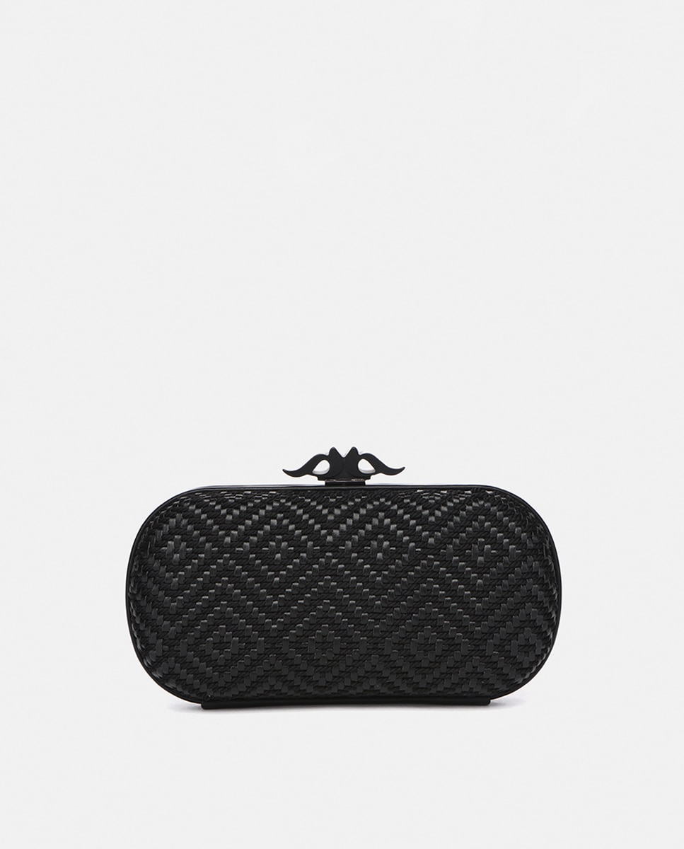 Imagen 0 de Clutch de fiesta con estampado geométrico en negro