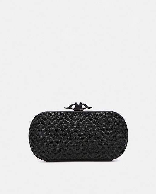 Imagen 0 de Clutch de fiesta con estampado geométrico en negro