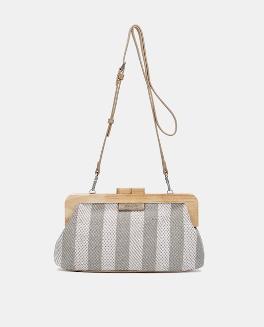 Imagen 0 de Clutch de fiesta Oceans Diary a rayas en gris