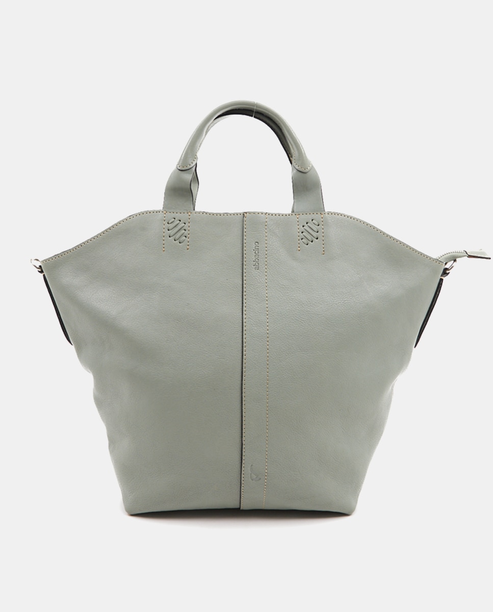 Imagen 0 de Bolso de mano tipo shopper de piel verde