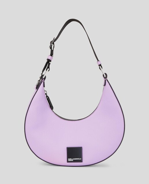 Imagen 0 de Bolso de hombro de mujer semicircular realzado por el logotipo cuadrado