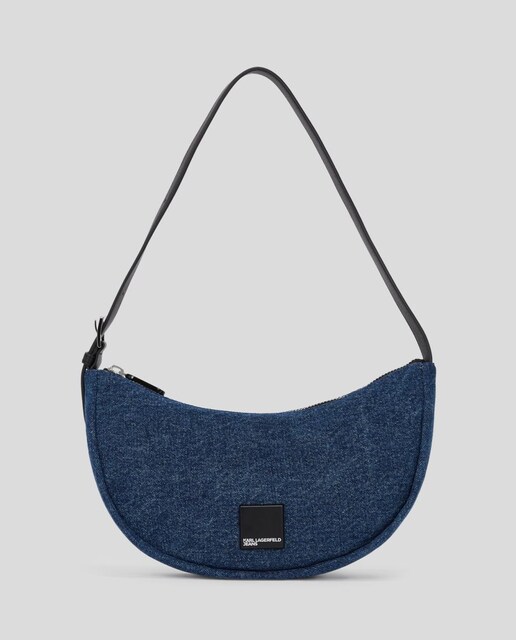 Imagen 0 de Bolso de hombro de mujer semicircular y suave en denim