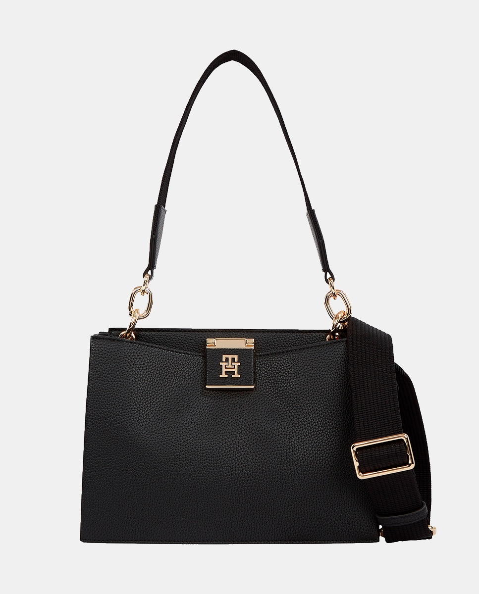 Imagen 0 de Bolso estilo satchel en color negro