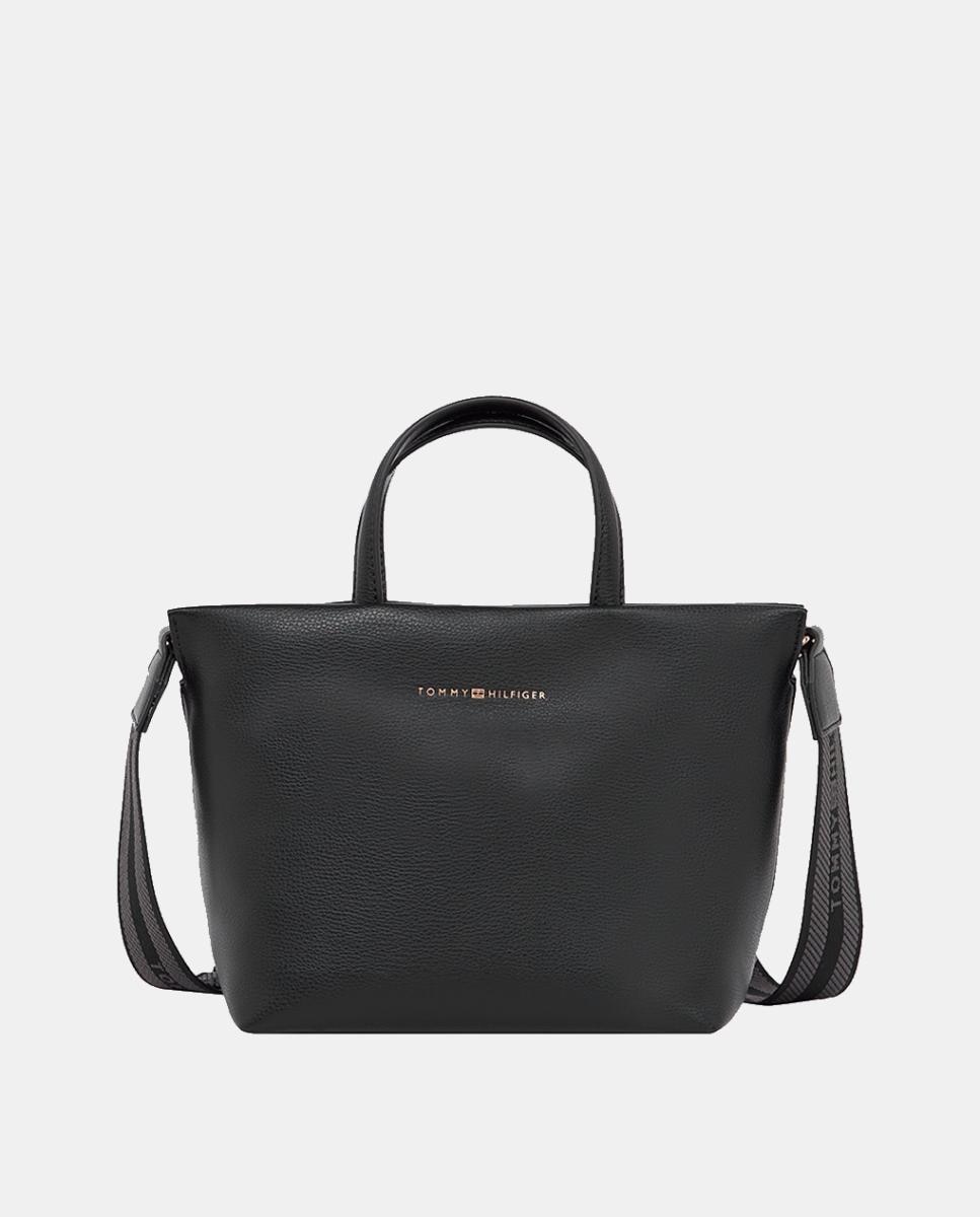 Imagen 0 de Bolso estilo mini tote en color negro y firma