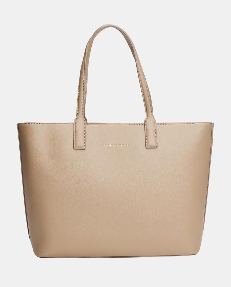 Imagen 0 de Bolso estilo tote de mujer en color beige de Tommy Hilfiger