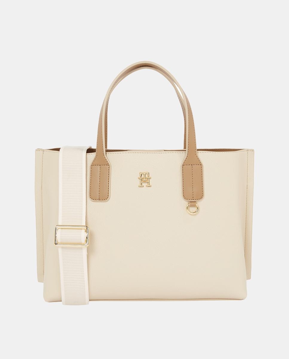 Imagen 0 de Bolso estilo mini tote en color beige
