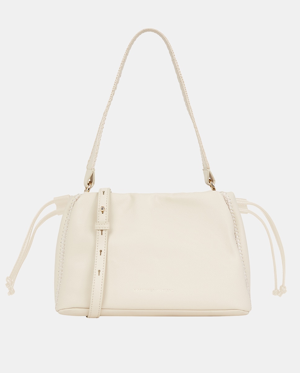 Imagen 0 de Bolso estilo mini bucket en color beige
