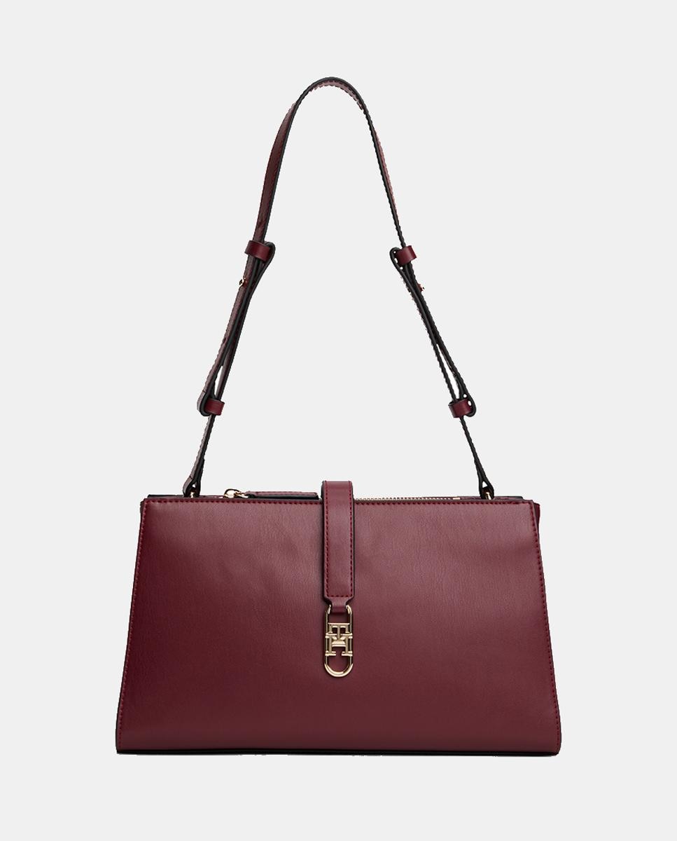 Imagen 0 de Bolso estilo shoulder bag de mujer en color burdeos de Tommy Hilfiger