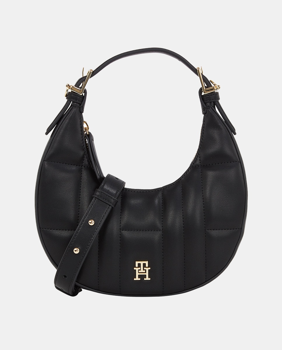 Imagen 0 de Bolso de hombro en color negro con diseño acolchado