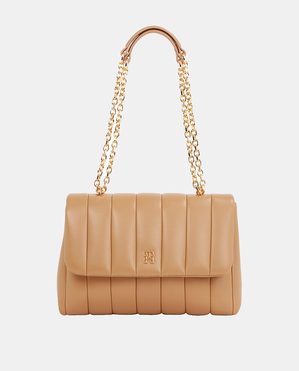 Imagen 0 de Bolso de hombro efecto acolchado en color camel