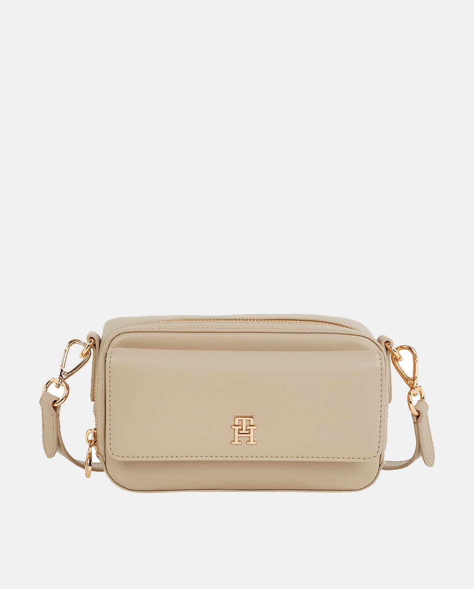 Imagen 0 de Bolso estilo bandolera con bolsillo exterior en color crema