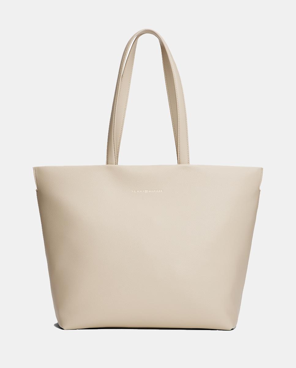 Imagen 0 de Bolso estilo tote TH Logotape en color beige claro de Tommy Hilfiger