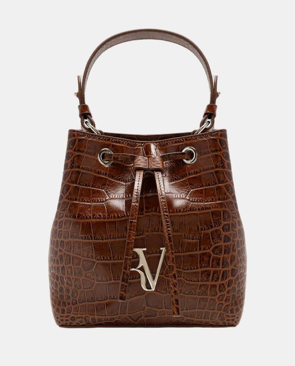 Imagen 0 de Bolso de mano de mujer Valentina Bucket piel coco