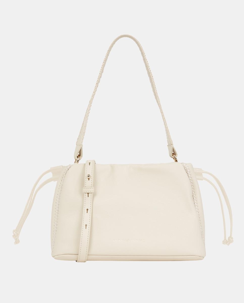Imagen 0 de Bolso estilo mini bucket en color beige