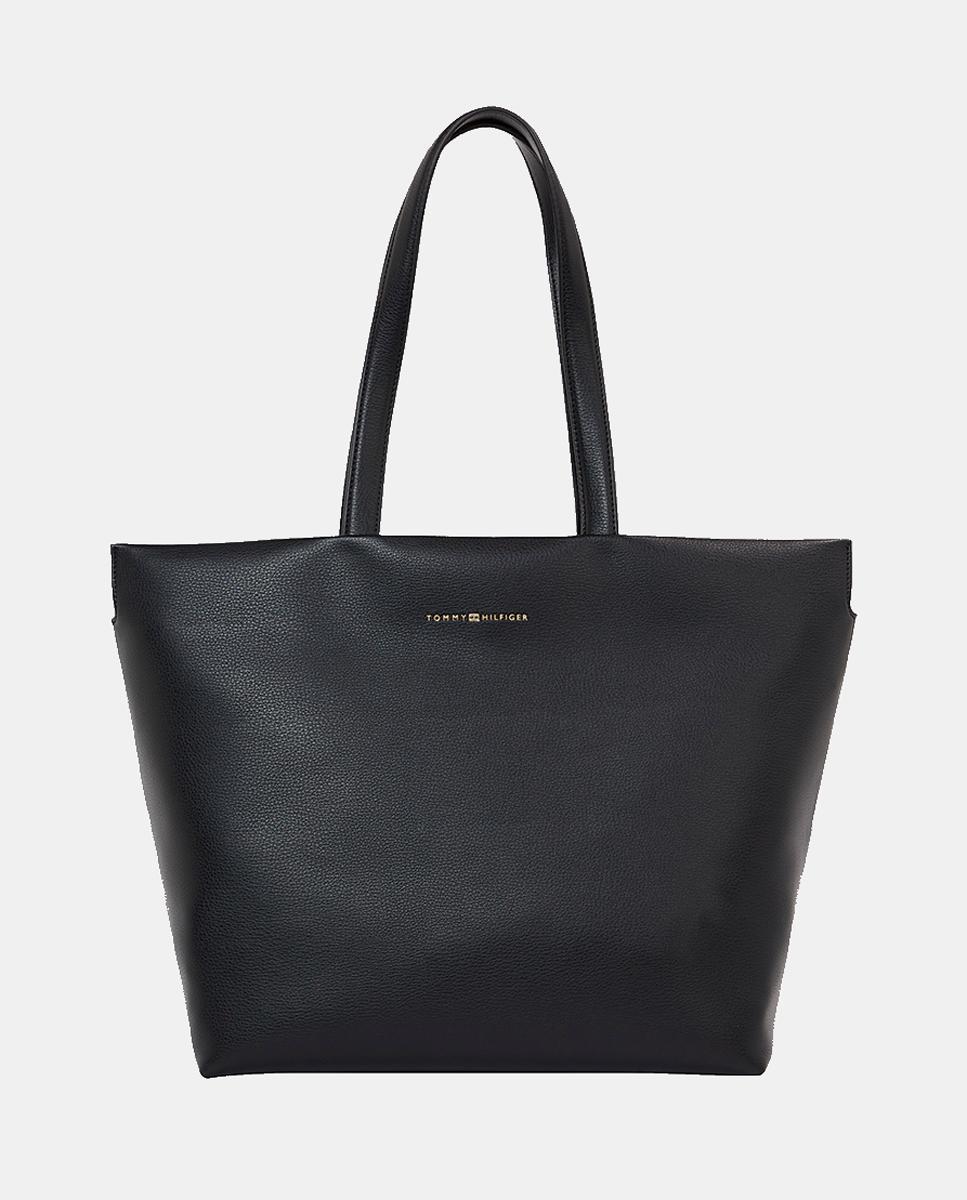 Imagen 0 de Bolso estilo tote en color negro y firma