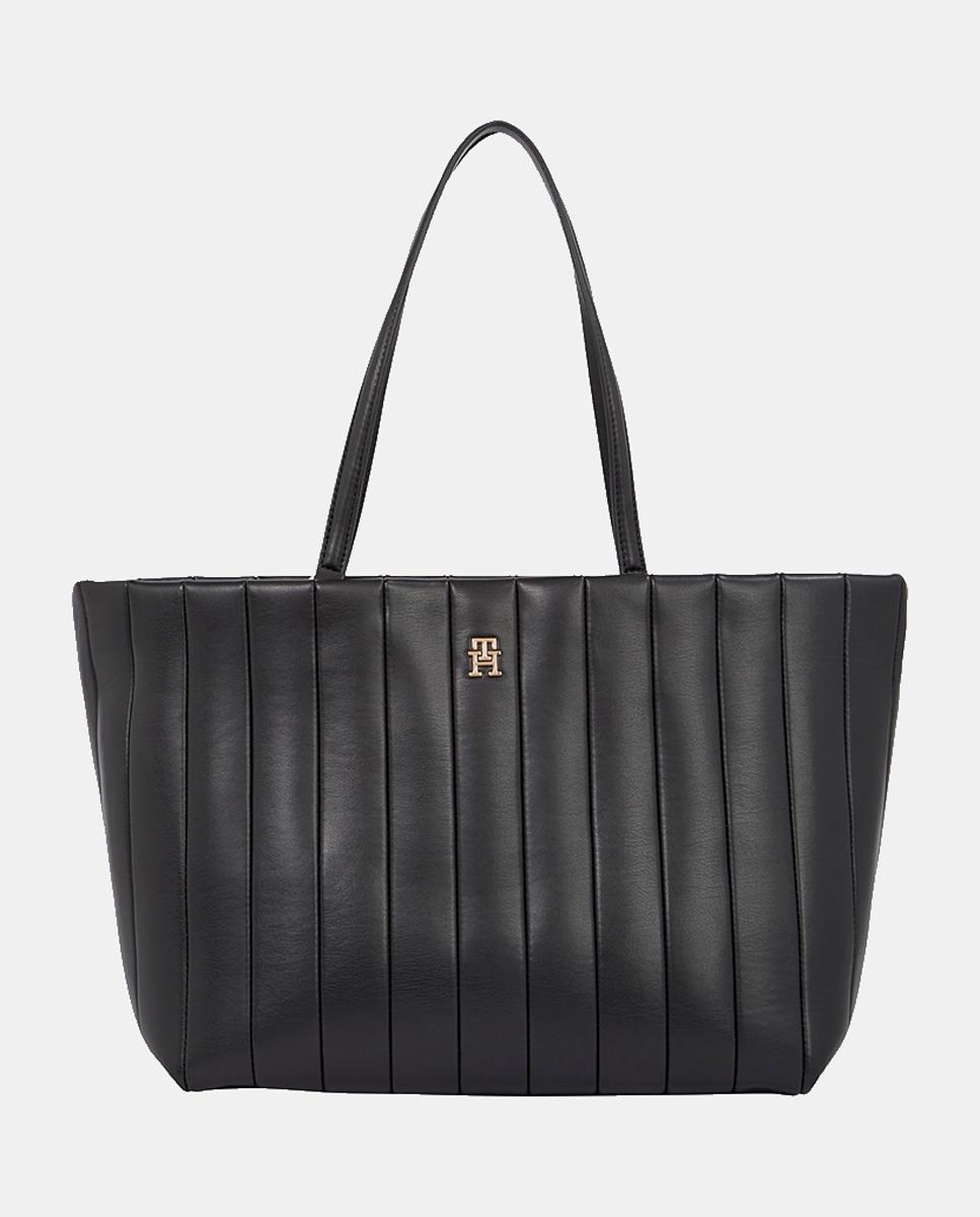 Imagen 0 de Bolso tote efecto acolchado en color negro