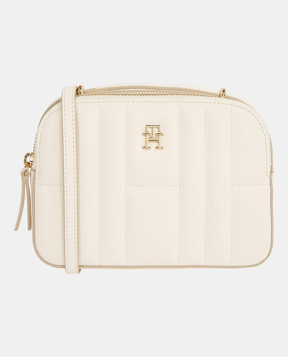 Imagen 0 de Bolso bandolera en color blanco con diseño acolchado