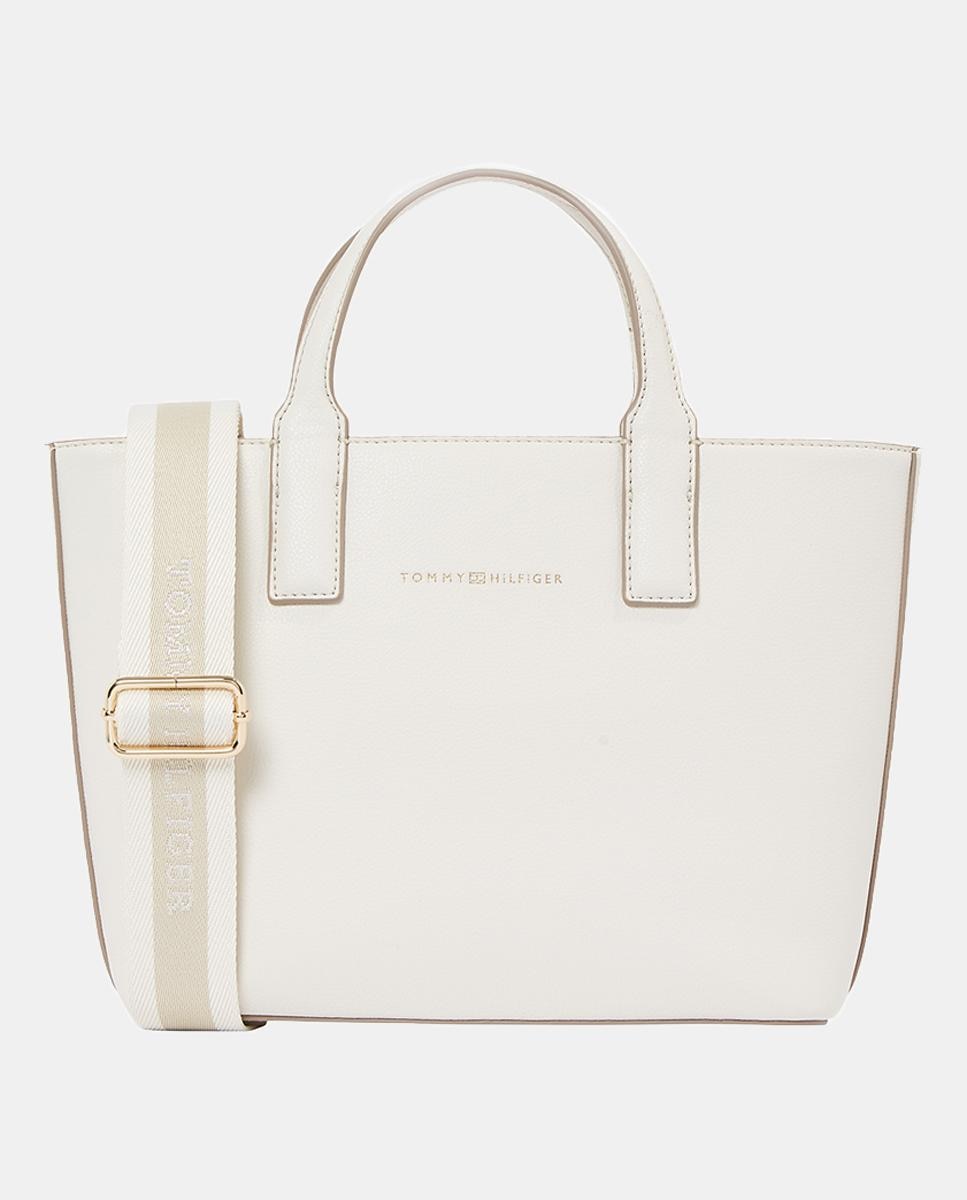 Imagen 0 de Bolso estilo mini tote en color azul blanco