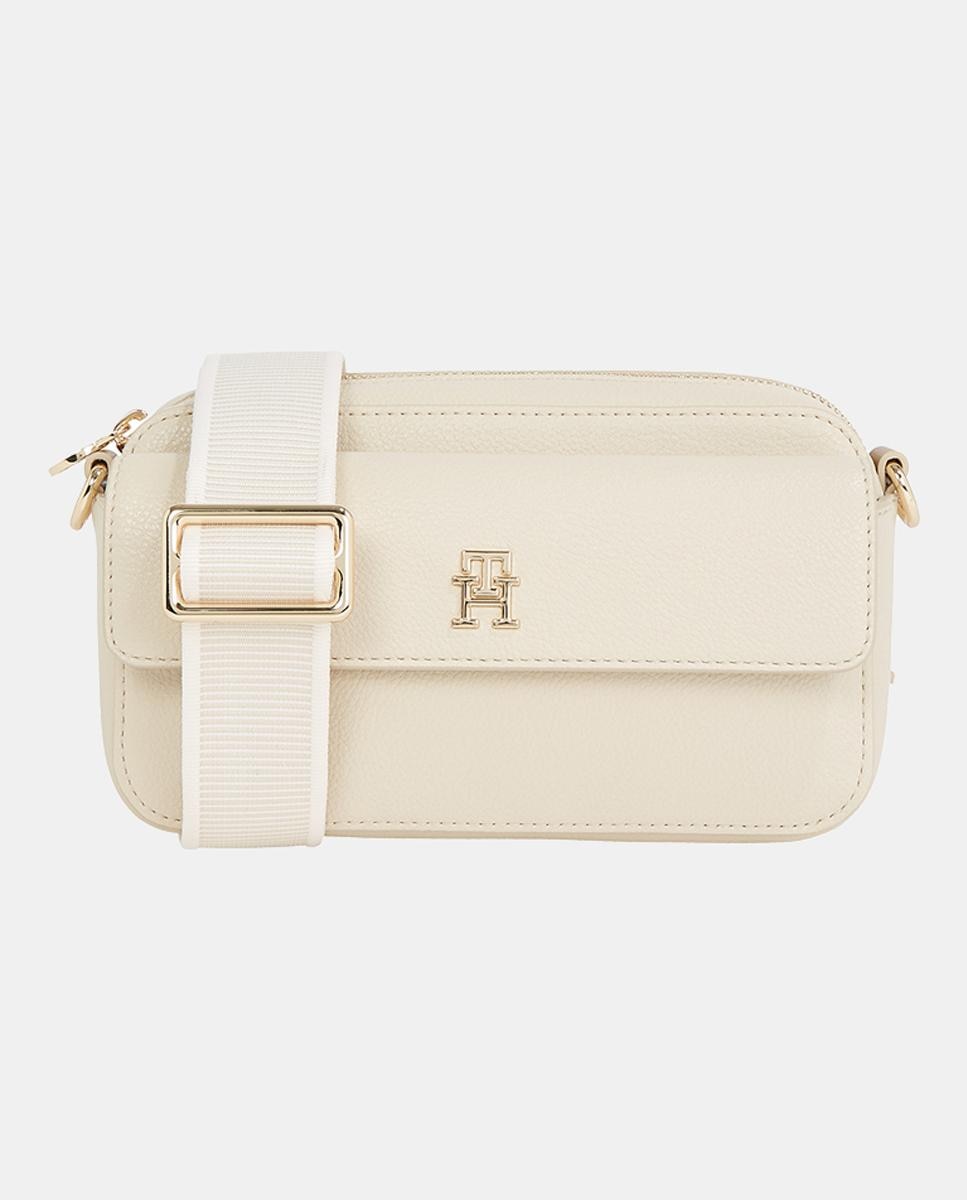 Imagen 0 de Bolso bandolera con bolsillo exterior en color beige